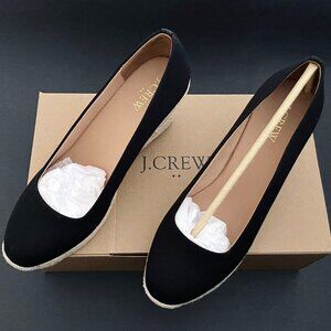 J CREW Women’s Black Canvas Wedge Espadrilles _ Style AL003 _ Size 8.5 _ $ 128